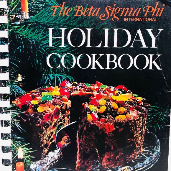 Vtg 70s Holiday Cookbook Beta Sigma Phi International Illustrated Softcover - Picture 3 of 11